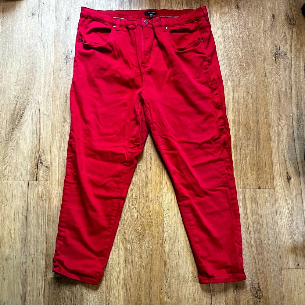 Universal Standard High Rise Skinny Jean 27 inch, red size 20